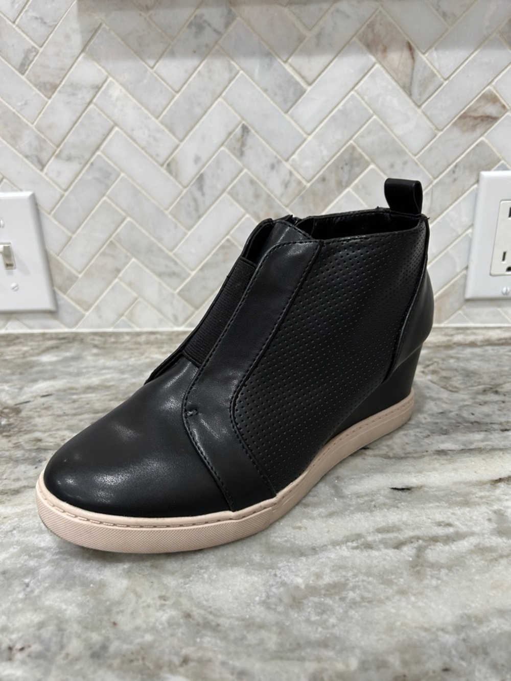 Black Wedge Booties